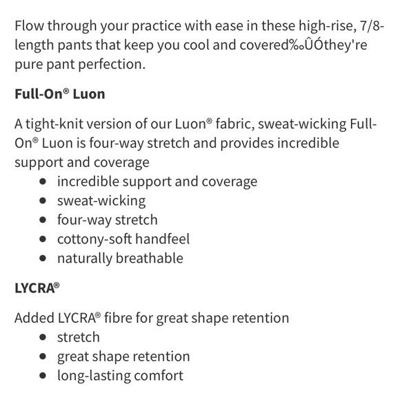 Lululemon Pure Practice Pant Leggings 25” Blue 6 High Waisted - Picture 7 of 11